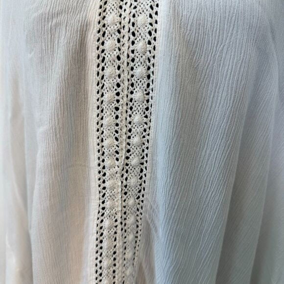 Charming Charlie White Lace Trim Tunic Swim Cover-Up Size Small - Picture 3 of 6